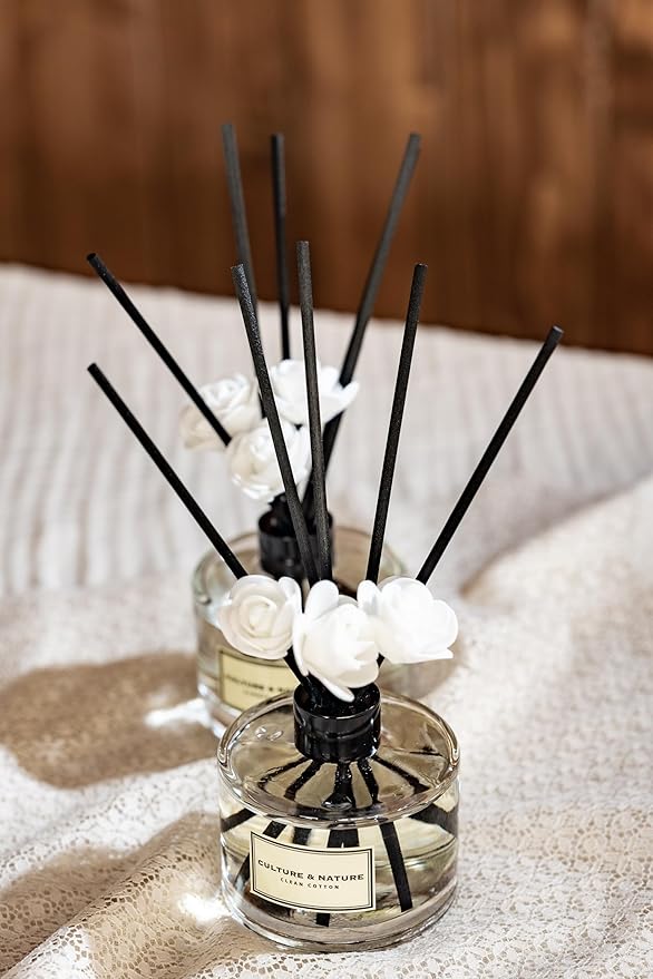 CULTURE & NATURE Reed Diffuser Set 6.7oz (200ml) Floral Bouquet Scented Diffuser with Sticks Home Fragrance Reed Diffuser for Bathroom Shelf Decor