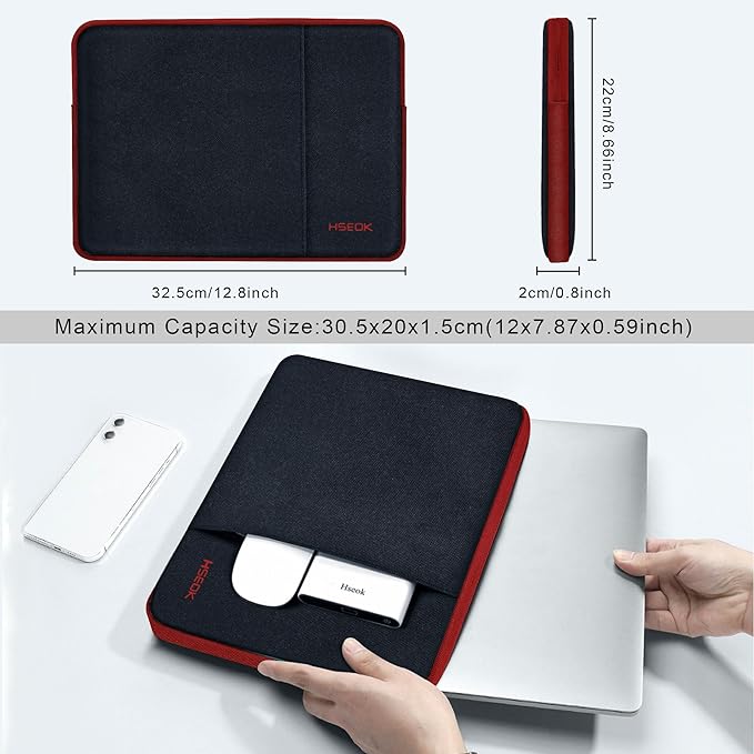 Hseok Laptop Case 13 Inch Sleeve Compatible with MacBook Air 13 M3 A3113 M2 A2681 M1 A2337 A2179 A1932/Pro 13 M2 M1 A2338 A2251 A2289 A2159 A1989 A1706 A1708, Classic Carry on Case,B02K02