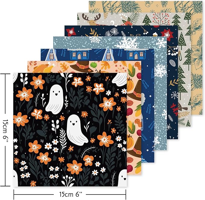 Origami 6x6 Paper Kit 150 Sheets 150 Vivid Colors Double Sided Same Printed Traditional Patterns Square for Arts Crafts Projects Japan Traditional Chiyo.Bohemian
