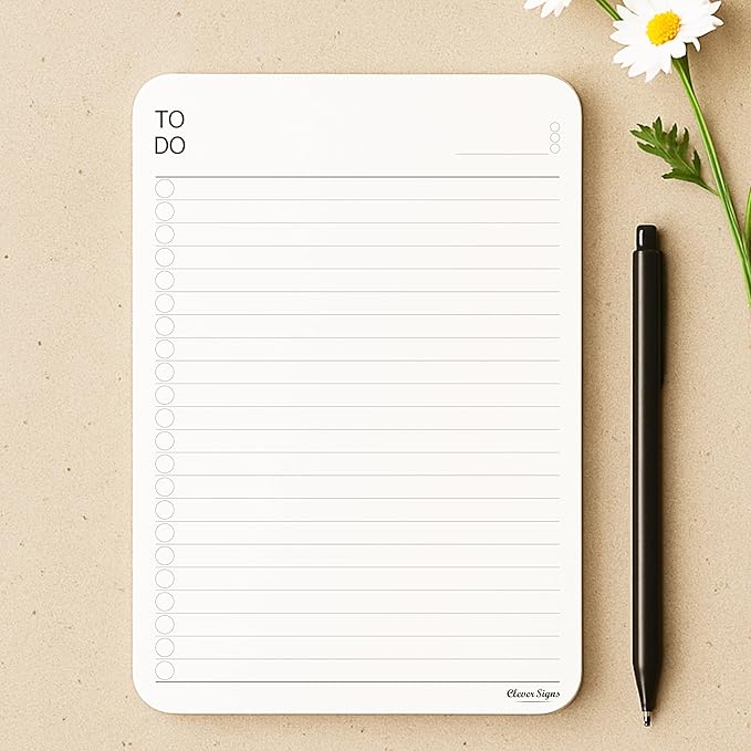 To Do List Notepad – (2 Pack, 50 Sheets Each) A5 Size (8.3"x5.8") Premium Thick Paper With Cardboard Back Support, Undated Daily Planner Notepad, Daily To Do List Notebook, Ruled Pages, Checkboxes, Deadline Column.
