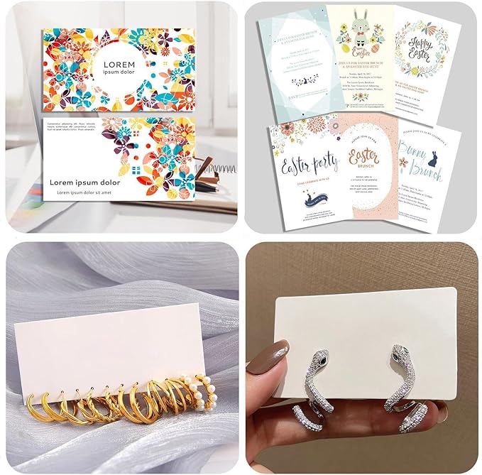 5 x 7 Blank White Card Stock (Set of 50) Thick Paper - 90lb Flat Cards Stock Printer Paper for Make Your Own DIY Invitations, Note, Greeting, Table Cards - Writing, Stamping, Drawing, Painting