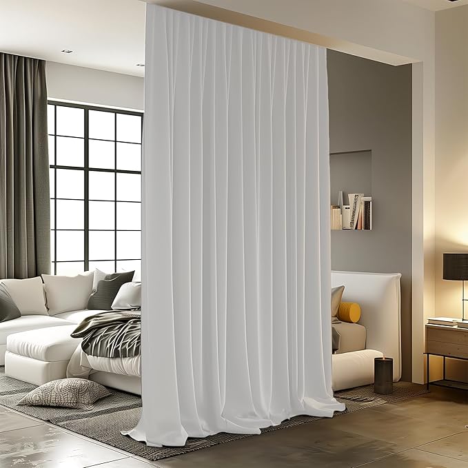 Room Divider Curtains for Ceiling Track Rod, 4.3 ft Wide x 7 ft Tall, 1 Panel