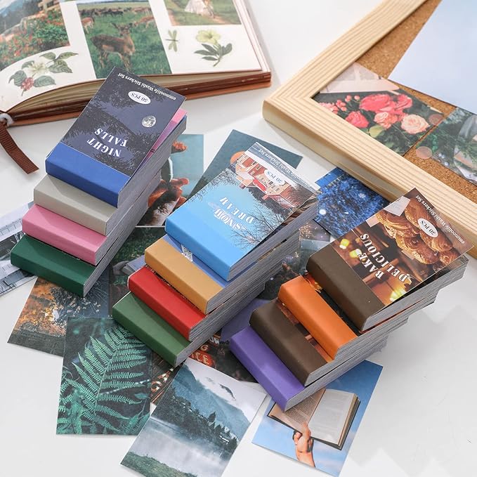 12 Sets 600 Sheets Washi Stickers for Journaling, Daily Quote Flower Nature Travel Stickers Vintage Aesthetic Scrapbook Sticker Set for Bullet Journal Art Diary Card Craft Gifts Planner Notebook