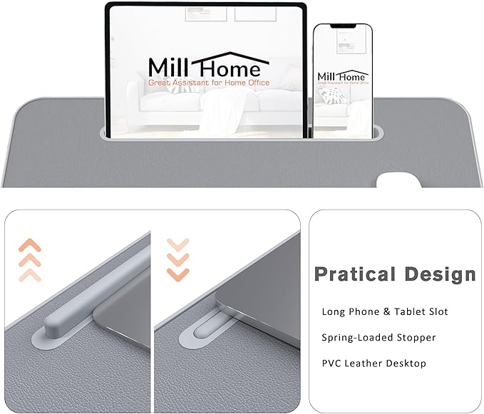 Millhome Lap Desk | Portable Laptop Desk – Fits Up to 17.3" Laptops –Detachable & Washable, Phone Holder, Device Ledge – for Writing, Working, Reading on Bed, Couch, Sofa, Floor – Blue Waves