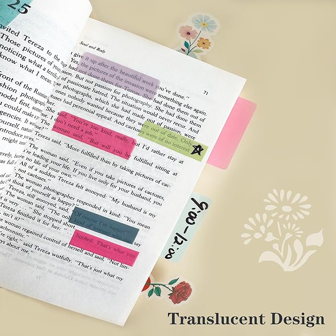 ELII 300 PCS Sticky Index Tabs 2 Inch Book Tabs,Clear Sticky Notes for Pages Notebooks File Tabs Self Adhesive