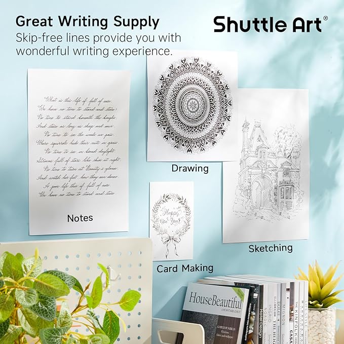 Shuttle Art Black Gel Pens, Ink Glide Series 15 Pack Retractable 0.5mm Fine Point Rollerball Gel Ink Pens Quick Drying Waterproof Smooth Writing with Comfortable Grip for Office School and home