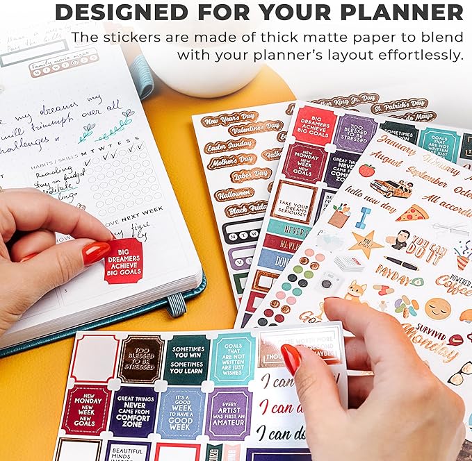 Clever Fox Planner Stickers – 1360+ Aesthetic Monthly, Weekly, Daily, Seasonal, Holiday & Journal Stickers – Journaling & Calendar Accessories for Women, Adults & School, 14 Sheets (Value Pack)