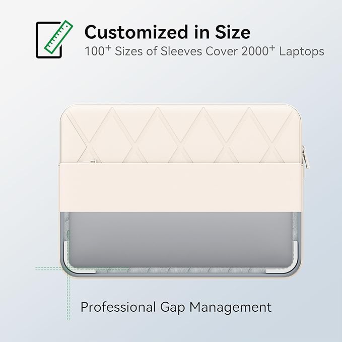 Smatree Laptop Sleeve for 13.4 inch MSI Summit E13 Flip Evo A11MT/A12MT/A13MT, for 13.3 inch MSI Summit E13 AI Evo A1M, Protective Slim Laptop Case with Accessory Pocket, YKK Zipper, White (E437W)
