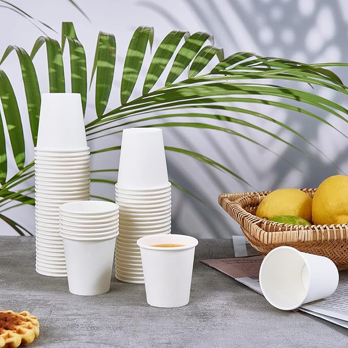 TV TOPVALUE 600 Count 4 oz Paper Cups, Disposable Bathroom Mouthwash White Espresso Cups for Home, School and Office