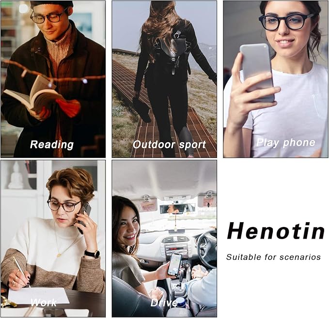 Henotin 3 Pack Blue Light Blocking Reading Glasses,Spring Hinge Computer Readers for Men Women,Anti UV Ray Filter Eyeglasses (3 Pairs, 1.50)