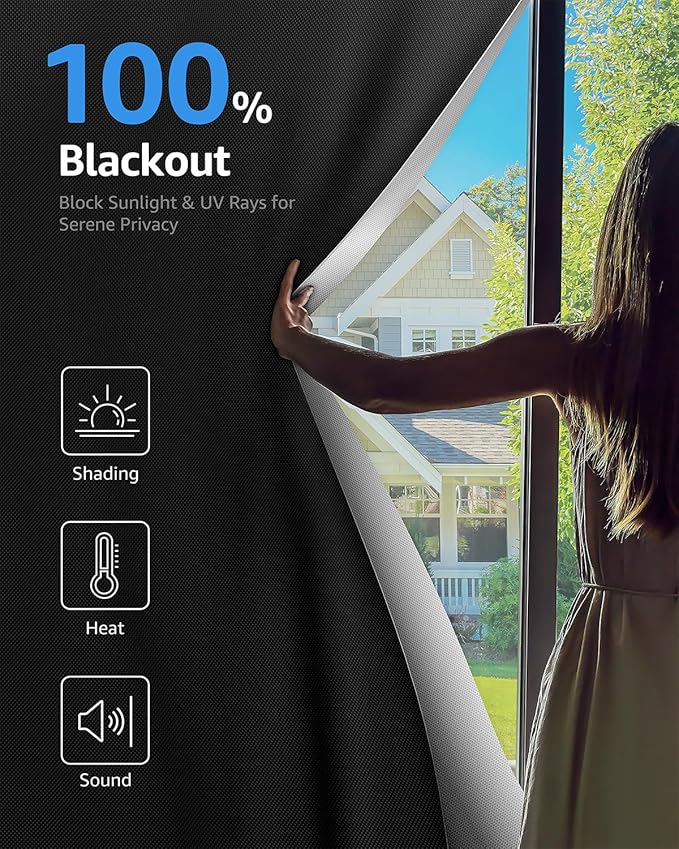Sumobaby Blackout Curtains for Bedroom Portable 50"x60", No Drill Blackout