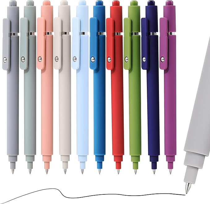 RIANCY Gel Pens, 0.5mm Black Ink Quick Dry Ball Point Pens, Fine Point Smooth Writing Pens, Cute Aesthetic Gifts Set for Men Women Journaling, Office School Stationery Supplies