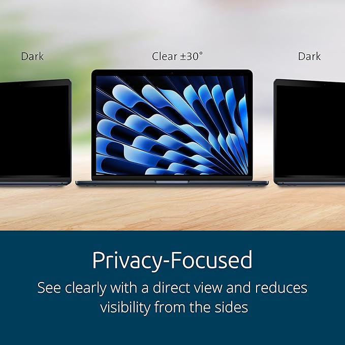 Kensington MP15 Magnetic MacBook Air Privacy Screen for 15 inch MacBook Air (2023-2024, M2, M3), Removable Laptop Privacy Filter, Anti Glare Blue Light MacBook Mac Screen Protector
