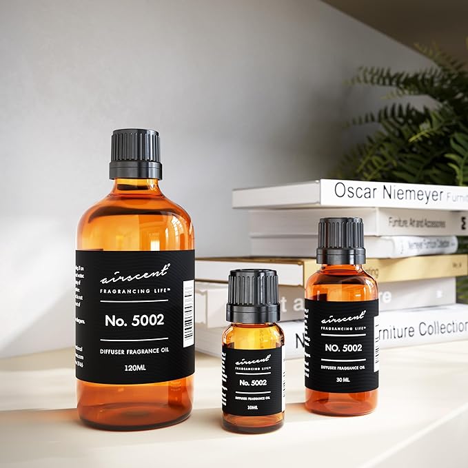 AirScent Creed-Aventus-Inspired Diffuser Oil - No. 5002 Perfume Dupe - Premium Fragrance Oil Blend for Ultrasonic and Waterless Diffusers and Crafting - 120 ml, 4 fl oz Glass Bottle with Dropper