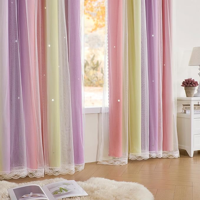 XiDi Pink Blackout Curtains for Bedroom Decor
