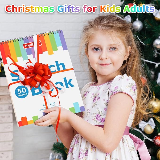 9" x 12" Sketch Book for Kids Adults, 1-Pack 50 Sheets Spiral Bound Art Sketchbook, Acid Free Artist Drawing Paper Pad for Beginners Artists, Kids Travel Essentials, Gifts for 6-14 Year Old Girl