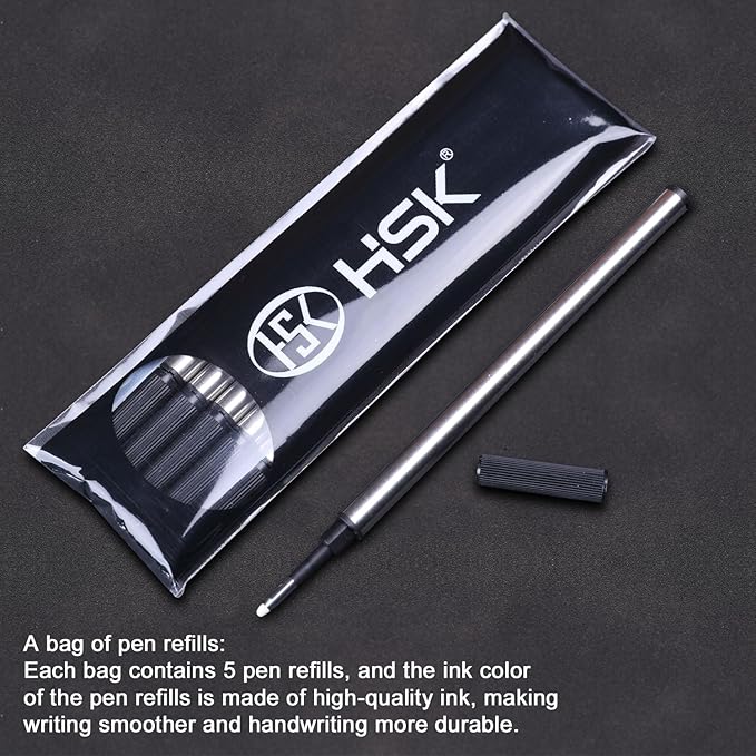 HSK Ballpoint Pens Luxury gift Pen Black Refill Line width 0.5mm,Best Ball Pen Gift Set for Men & Women Professional Executive,Office,Nice Pens Classy Gift Box (Rose gold)