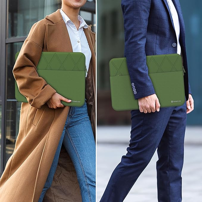 Smatree Laptop Sleeve for 13.3 inch Samsung Galaxy Book 3/2 360, for 13.3 inch Galaxy Chromebook 2/1, for 13.3inch GalaxyBook 2 Pro 360 5G/2 Pro, Laptop Case with Accessory Pocket, Green (E431G)