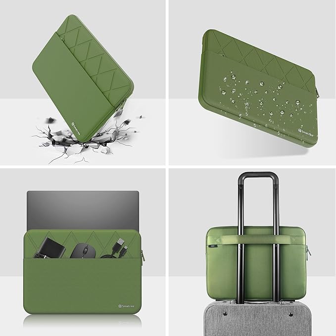 Smatree Laptop Sleeve for 16 inch MSI Summit E16 Flip Evo/E16 Flip, for Prestige 16 Studio A13V/16 Evo A13M, for Creator M16 HX/M16, for CreatorPro M16, for Crosshair 16, Case with Pocket,Green(E648G)