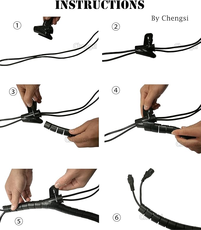Cable Sleeve Organizer 118Inch Coiled Tube Sleeve Cable Management Sleeve for Home Office PC TV Black
