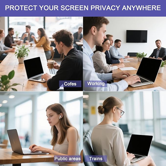 360° Privacy Screen Protector Compatible for MacBook pro 13 inch (2016-2022,M1, M2), Privacy Screen Filter for MacBook Air 13 Inch (2018-2021, M1), Anti-Spy/Anti Fingerprint/Anti Blue Light/Anti Glare