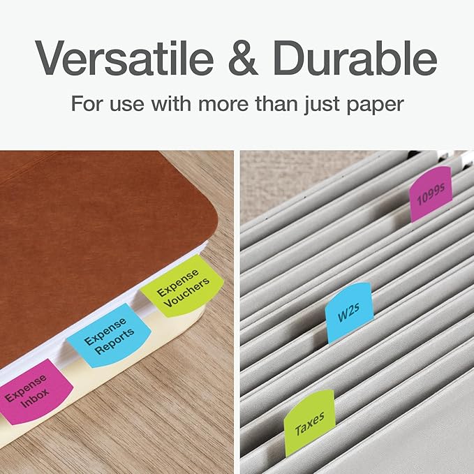 Redi-Tag Laser Printable Tabs, Permanent Index Tabs, Customizable Adhesive Labels, Assorted Tropical Colors, 1.125" x 1.25", 375 Per Pack (1006789)