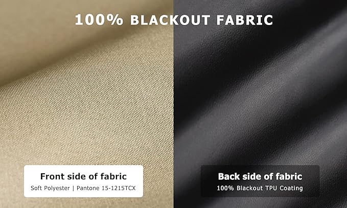 LazBlinds 100% Blackout Door Curtain, No Tools No Drill Cordless Blinds