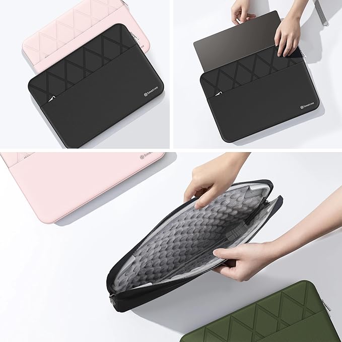 Smatree Laptop Sleeve for 14 inch MSI Prestige 14 A11SCX/A10SC, for 14 inch MSI Prestige 14 EVO A11M, Case with Accessory Pocket, YKK Zipper, Patented Shockproof Design (E465)