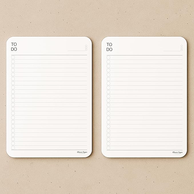 To Do List Notepad – (2 Pack, 50 Sheets Each) A5 Size (8.3"x5.8") Premium Thick Paper With Cardboard Back Support, Undated Daily Planner Notepad, Daily To Do List Notebook, Ruled Pages, Checkboxes, Deadline Column.