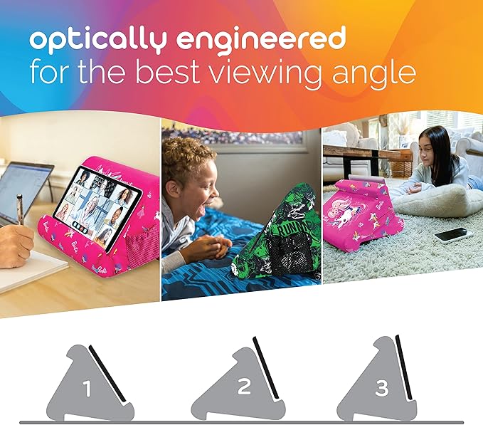 Flippy Original Tablet Pillow Stand & iPad Holder, Gift for Book Lovers & Readers, Multi-Angle Stand with Storage for Lap, Desk & Bed, Compatible with Kindle, Fire, iPad & Samsung, Barbie