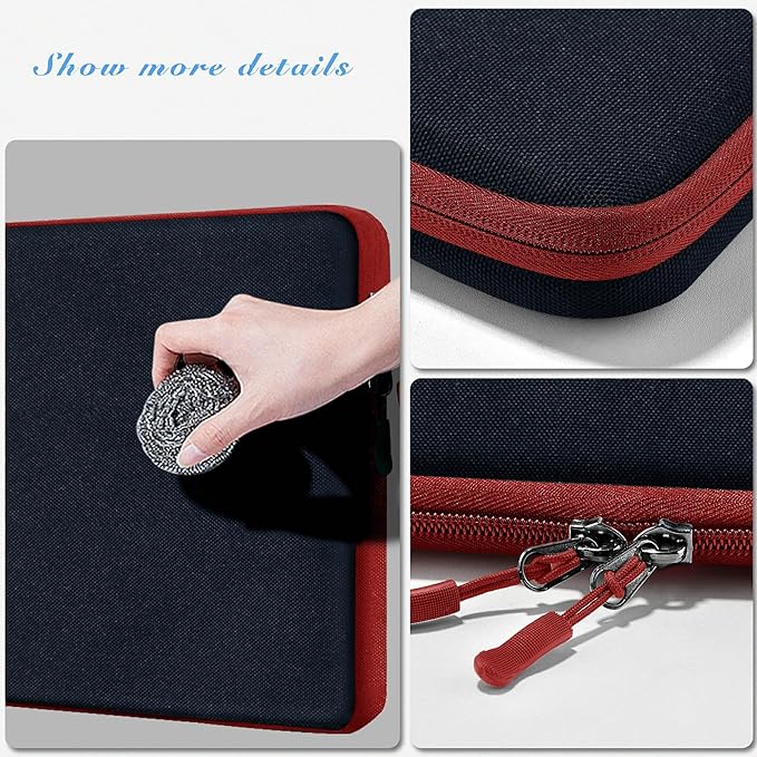 Hseok Laptop Case 15.6 Inch Sleeve, Shockproof Protective Water Repellent with Accessory Pocket,Compatible with Mac Pro 16 inch 2025-2019, Sleeve Bag for Most 15 15.6 16 Notebooks,Black&Red