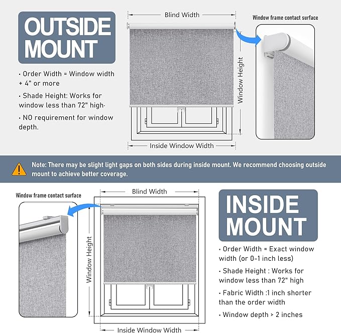 Customize Cordless Roller Shades Blackout Blinds