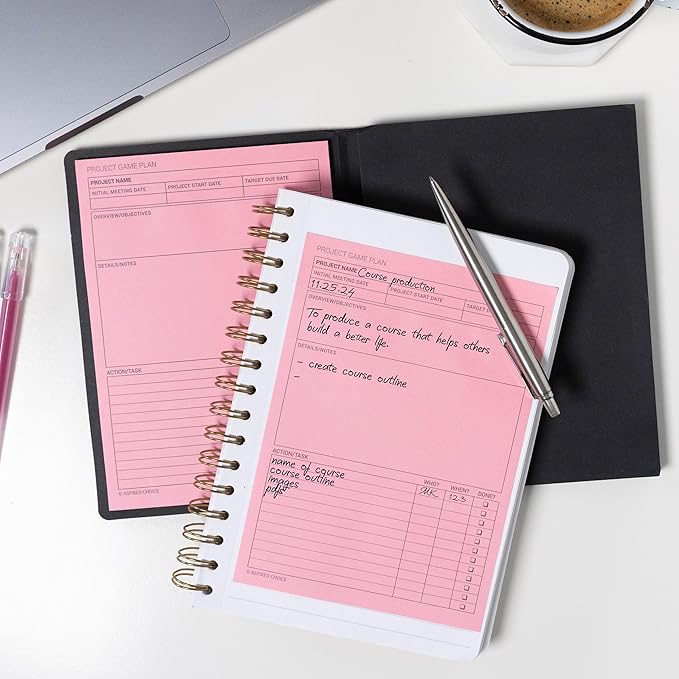 Meeting Notebook for Work & Project Planner Kit for Men and Women – 90 Large Sticky Notes for Work Organization, Project Management, Business Professionals & Work Planners