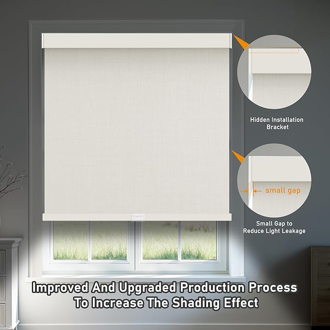 AOSKY Custom Linen Roller Blinds Shades