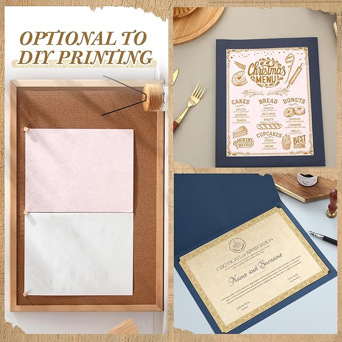 Epakh 200 Sheets Old Age Parchment Paper 8.5 x 11 Inch Standard Letter Vintage Colored Old Parchment Semblance Double Side Printing Paper (Mixed Color)