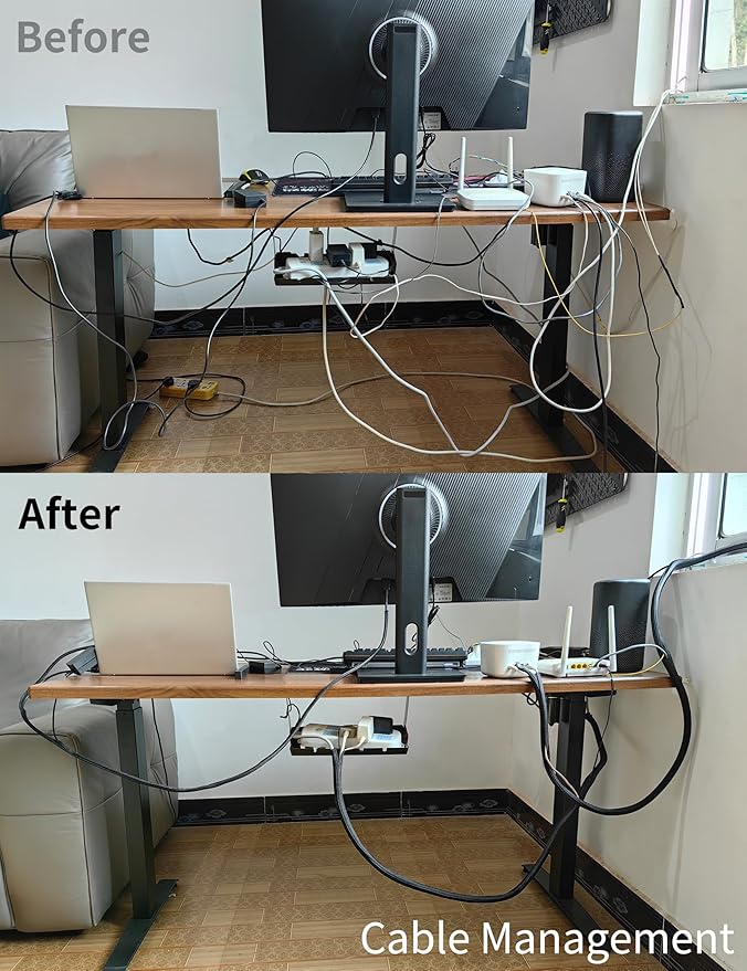 Cable Management Split Wire Loom Sleeve - Cord Hider & Protector for Desk, Pet Chew Proof, Wire Cover Organizer, Flexible Tube for Wires and Cables (1 & 1/2 Inch 10FT Each, White)
