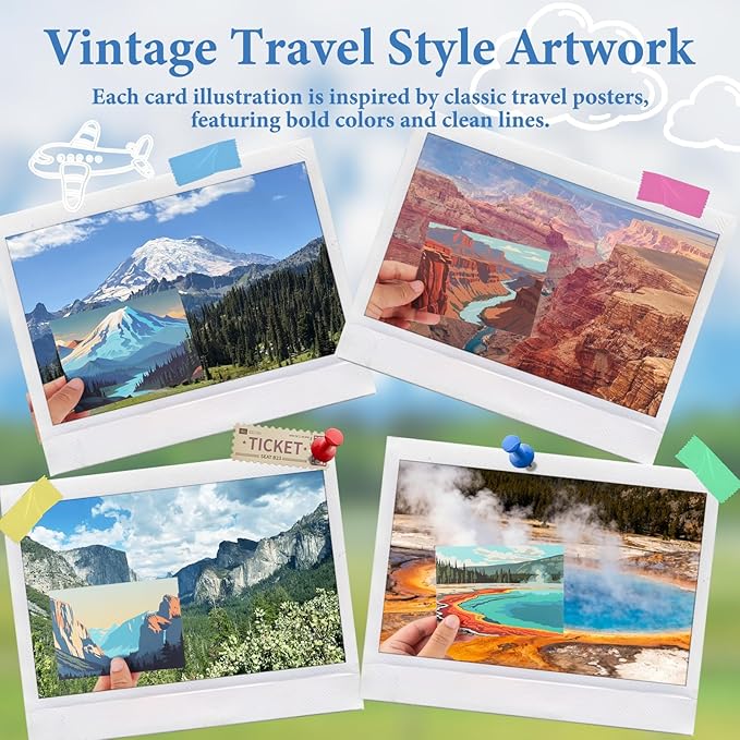 FUHITIM 48 Pack Blank Cards and Envelopes, National Parks Blank Greeting Cards, Blank Cards for All Occasion