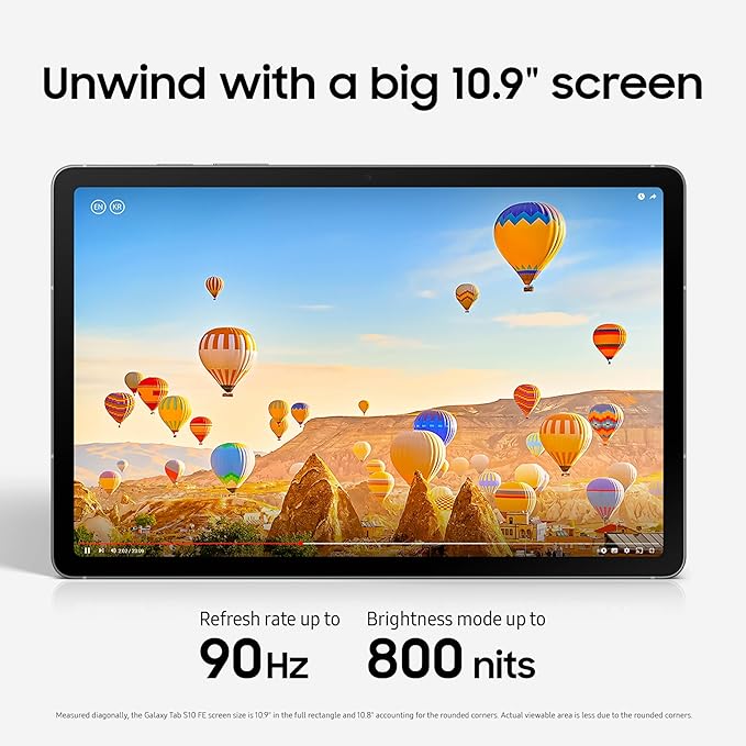 SAMSUNG Galaxy Tab S10 FE 256GB WiFi Android Tablet + Book Cover Keyboard Slim, Large Display, Long Battery Life, Powerful Processor, S Pen, US Version, 2025, 2 Yr Manufacturer Warranty, Blue