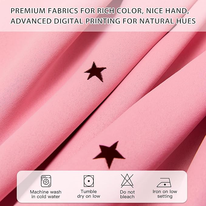 XiDi Curtains for Bedroom Decor Pink52/72/1