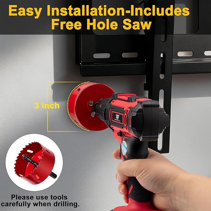 ZhiYo in-Wall Cable Management Kit for TV, White TV Cord Hider Kit, Behind Wall Cable Management for Mounted TVs, Cord Concealer Kits with 2 Wire Pass Throughs and 1 Hole Saw Drill Attachmen
