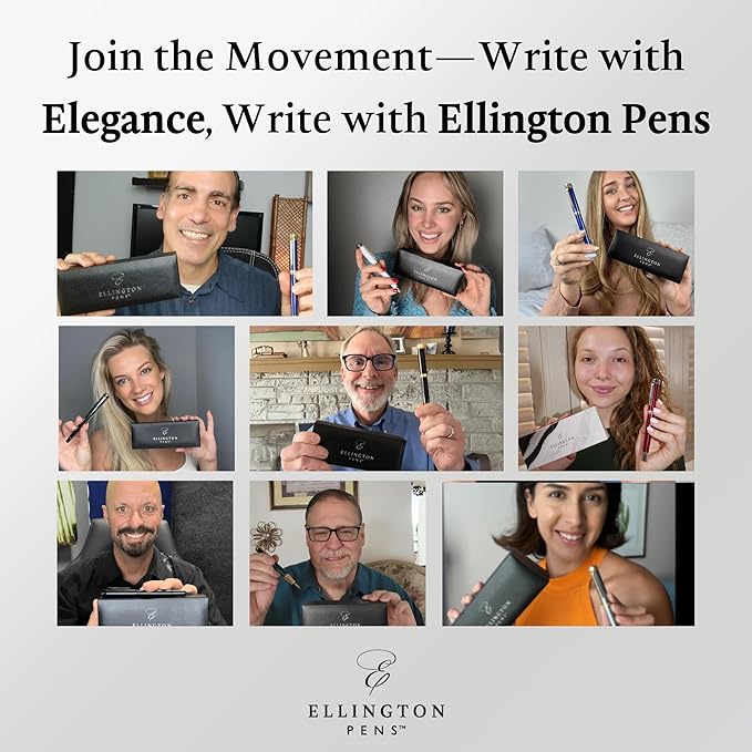 Ellington Pens Luxury Fountain Pen Set - Extra Fine Nib - Includes 3 Ink Cartridges, Refillable Ink Converter, Gift Box-Fountain Pens For Writing, Calligraphy, Journaling, Sketching (Crimson Blend)
