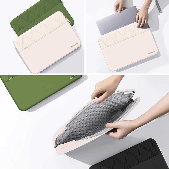 Smatree Laptop Sleeve for 15.6 inch Samsung Chromebook 4+, Protective Laptop Case with Accessory Pocket, YKK Zipper, Patented Super-Corner Design, White (E602W)