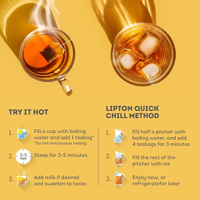 Lipton Yellow Label International Blend | Black Tea | Premium Tea | Lipton Tea Bags | 200 Grams (Pack of 2)
