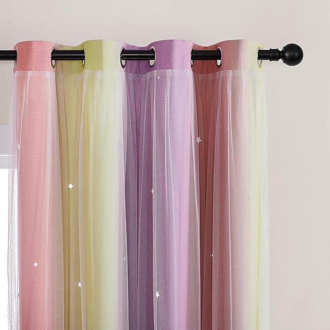 XiDi Pink Blackout Curtains for Bedroom Decor