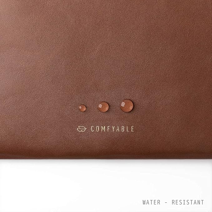 Comfyable Slim Laptop Sleeve Compatible with 13 Inch MacBook Air 13 in M4 M3 M2 M1, 13" MacBook Pro, PU Leather Bag Water-Resistant Cover Case, Brown