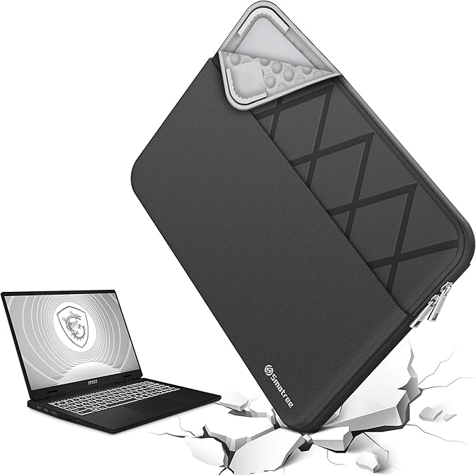 Smatree 15.6 inch Laptop Sleeve for MSI Vector GP66/GP66 Leopard/Raider GE67 HX/Raider GE66/GE66 Raider/GE66 Dragonshield, MSI Protective Laptop Case with Pocket, YKK Zipper, Shockproof Design (E612)