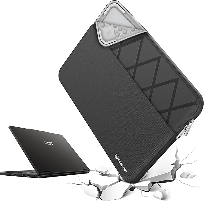 Smatree 14 inch Laptop Sleeve for MSI Gaming Laptops Stealth 14 AI Studio A1V, MSI Protective Laptop Case with Accessory Pocket, YKK Zipper, Patented Super Corner Design (E424)