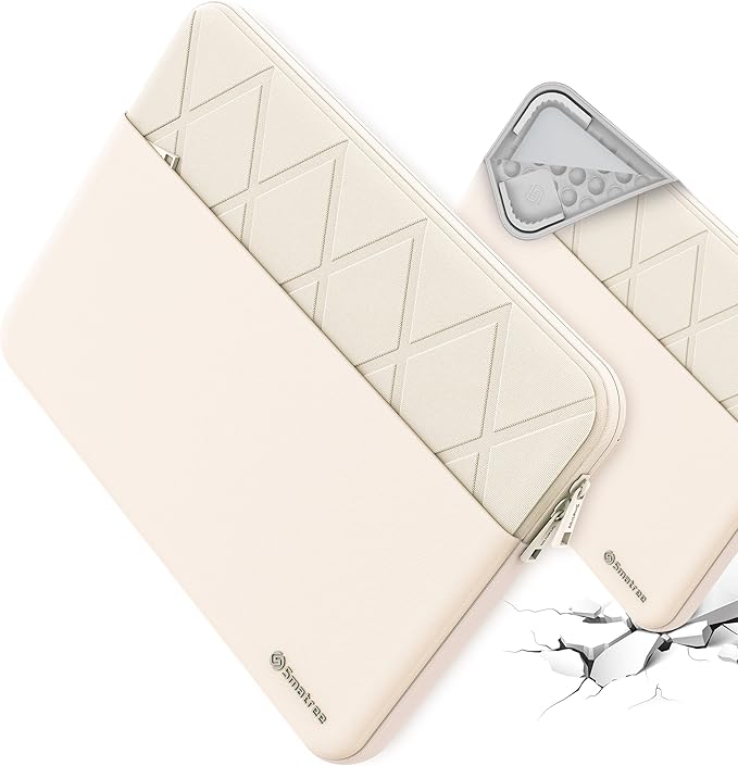 Smatree Laptop Sleeve for 14 inch MSI Modern 14 H D13M, MSI Protective Slim Laptop Case with Accessory Pocket, YKK Zipper, Patented Super-Corner Design, White (E429W)