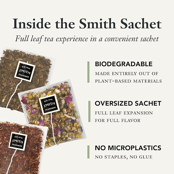 Steven Smith Teamaker Ginger Rising No. 79, Organic Ginger, Lemon, Herbal Tea Blend, Caffeine-Free, Sugar-Free, Sustainably Grown, Tea Bags, 15 Sachets, 1.48oz each