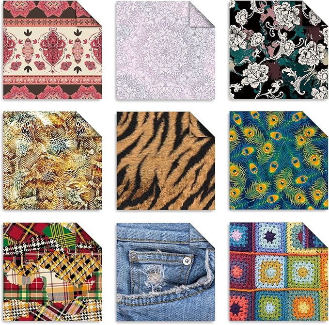 Origami 6x6 Paper Kit 150 Sheets 150 Vivid Colors Double Sided Same Printed Traditional Patterns Square for Arts Crafts Projects Japan Traditional Chiyo.Texture